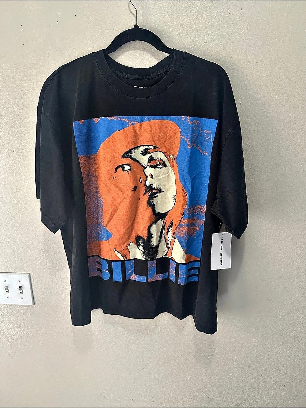 Billie Eilish 2026 World Tour T-Shirt Graphic Tee in Black & Blue XL NWT